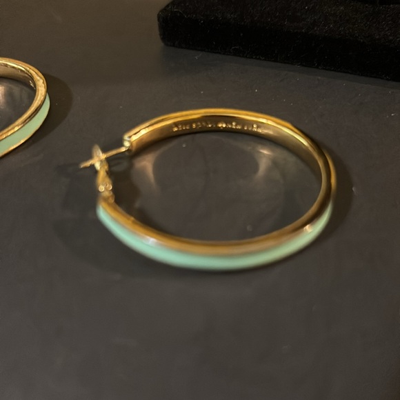Kate Spade Gold and Blue Hoop Earrings - Picture 5 of 7